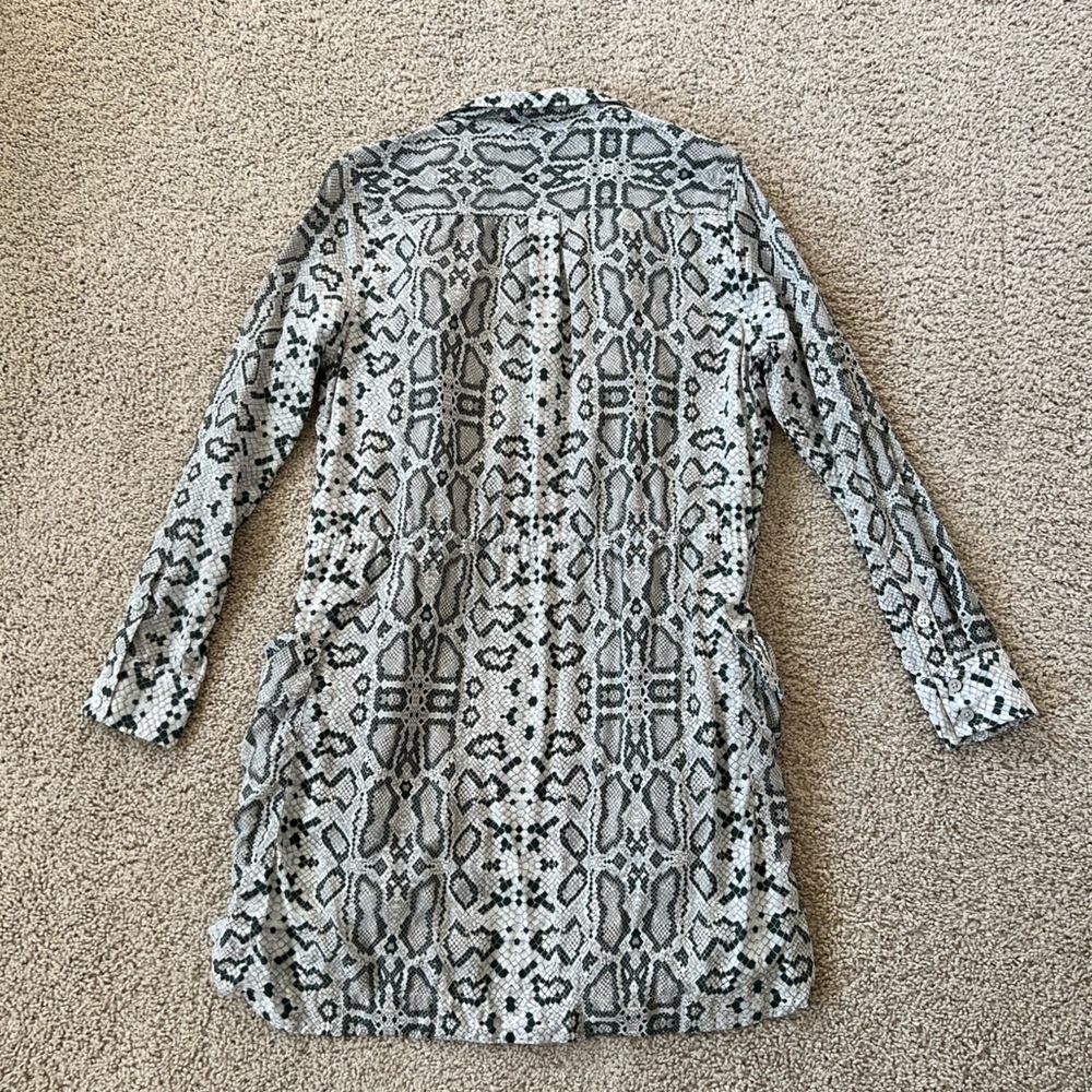 Equipment Snakeskin Print Long Sleeve Dress - Picture 2 of 16